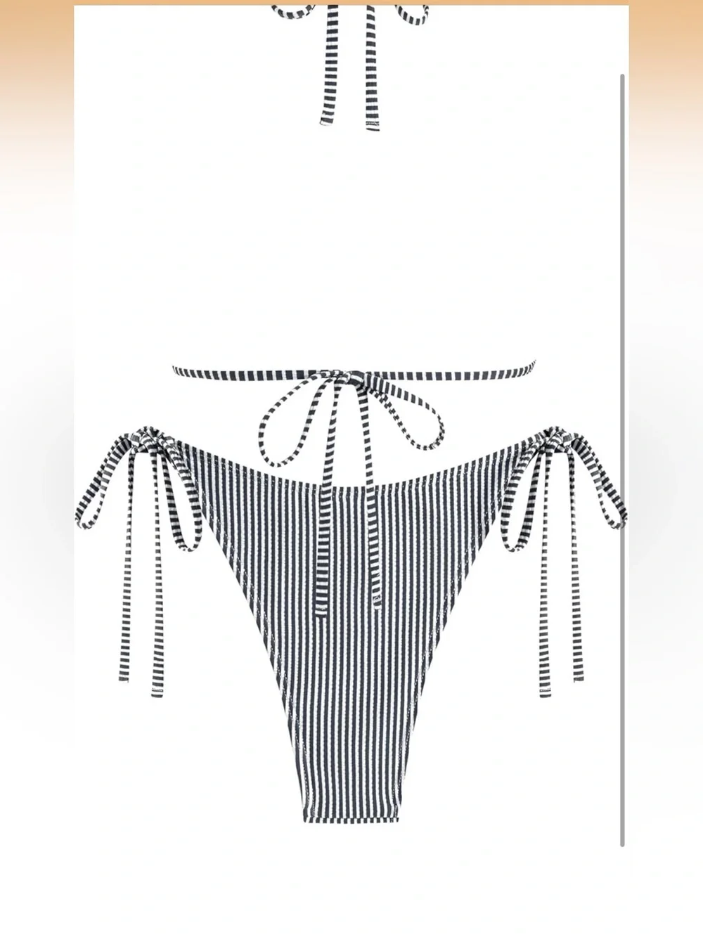 Textured Halter Bikini Triangle Sexy High Cut Bathing Suit Side Tie 1399/bb7-1